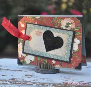 Beth Pingry Embellished Heart Card